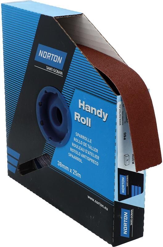 Norton Clipper Schleifgewebe Sparrolle K20N 38 mm x 25 Meter P 60 Produktbild Norton Clipper Schleifgewebe Sparrolle K20N 38 mm x 25 Meter P 60