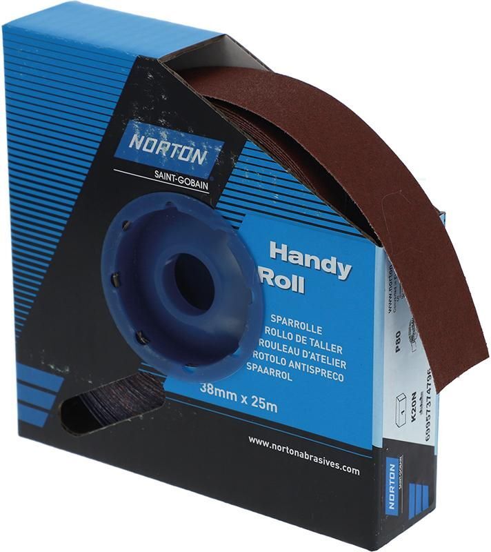 Produktbild Norton Clipper Schleifgewebe Sparrolle K20N 38 mm x 25 Meter P 80