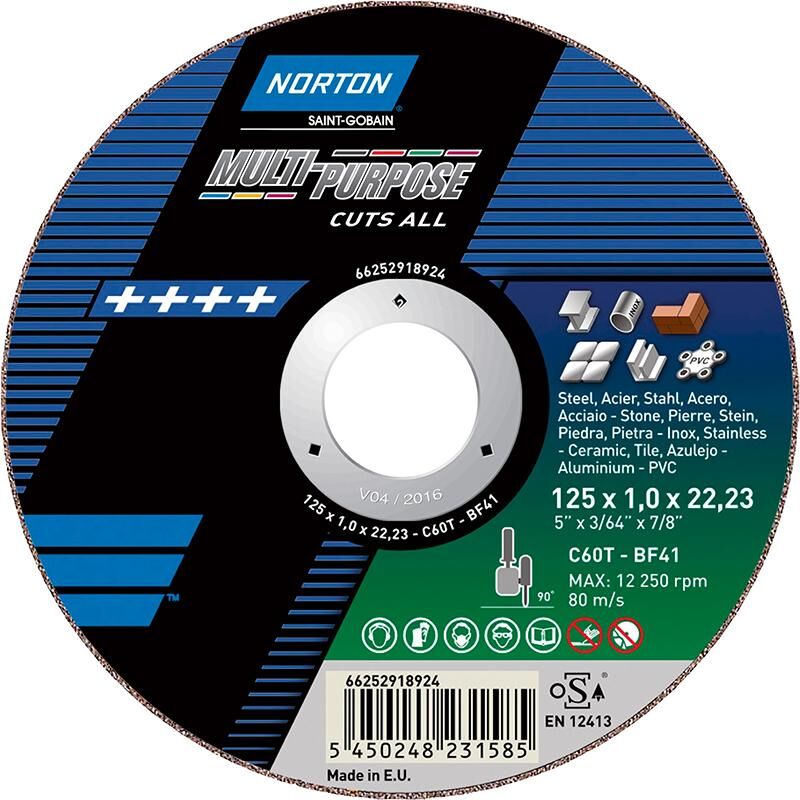 Norton Clipper Trennscheibe Material gerade 125x1,0 mm Produktbild Norton Clipper Trennscheibe Material gerade 125x1,0 mm
