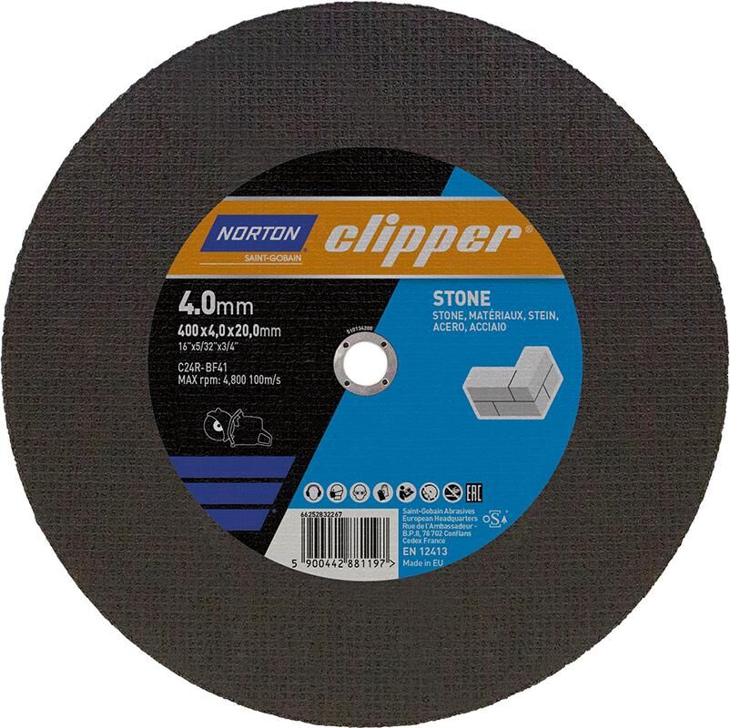 Norton Clipper Trennscheibe Stein C24R 400x4.0x20 mm Produktbild Norton Clipper Trennscheibe Stein C24R 400x4.0x20 mm
