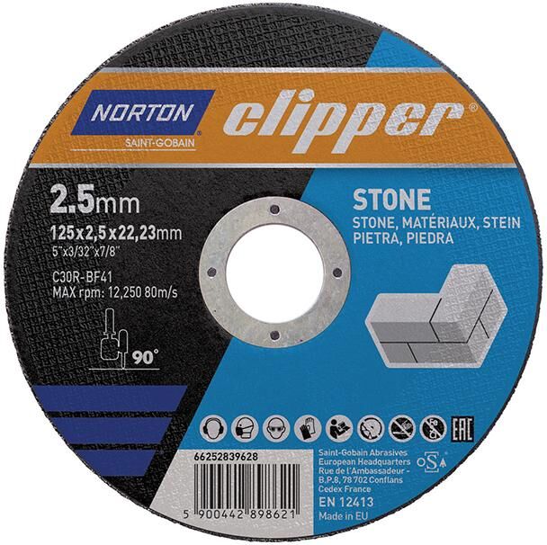 Norton Clipper Trennscheibe Stein C30R 125x2.5x22.23 mm Produktbild Norton Clipper Trennscheibe Stein C30R 125x2.5x22.23 mm