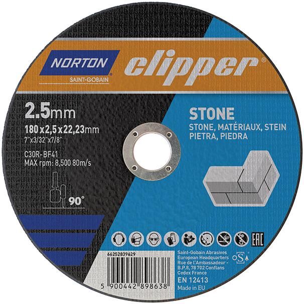 Norton Clipper Trennscheibe Stein C30R 180x2.5x22.23 mm Produktbild Norton Clipper Trennscheibe Stein C30R 180x2.5x22.23 mm
