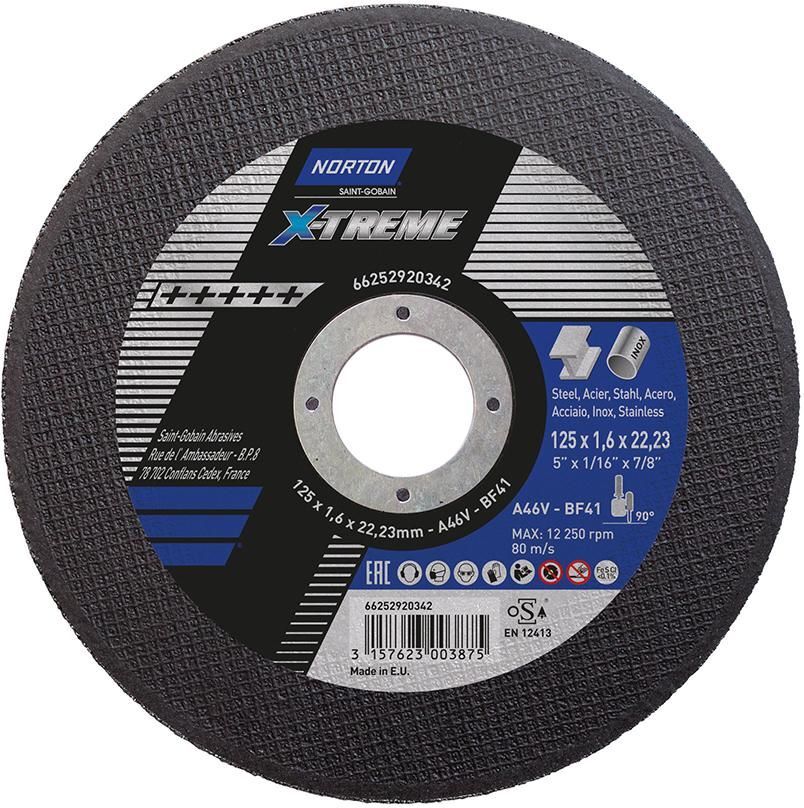 Norton Clipper Schruppscheibe X-Treme 125 x 1,6 mm T41 Produktbild Norton Clipper Schruppscheibe X-Treme 125 x 1,6 mm T41