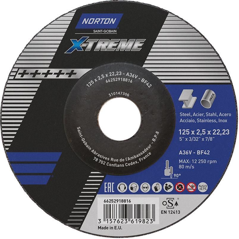 Norton Clipper Schruppscheibe X-Treme 125 x 2,5 mm T42 Produktbild Norton Clipper Schruppscheibe X-Treme 125 x 2,5 mm T42