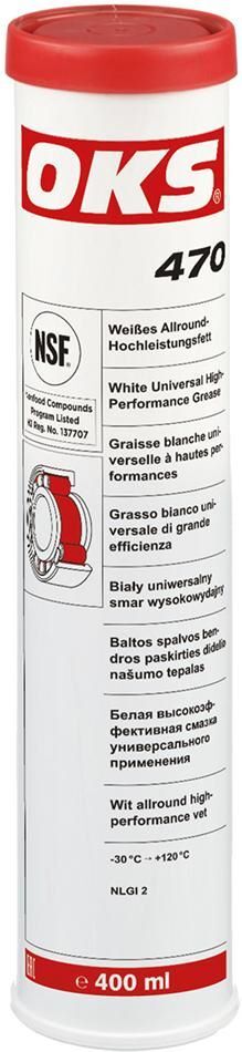 OKS Allround Hochleistungsfett 470 weiß Kartusche mit 400 ml Produktbild OKS Allround Hochleistungsfett 470 weiß Kartusche mit 400 ml