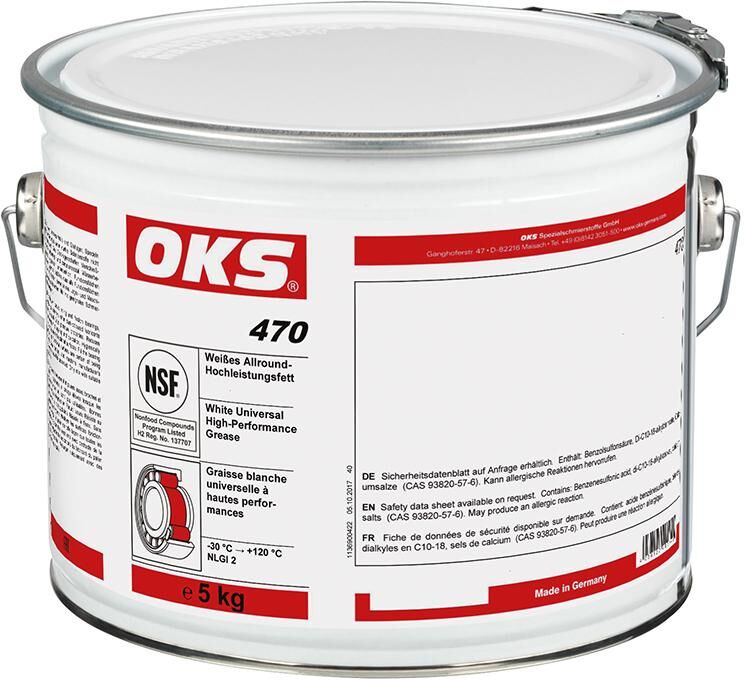 OKS Allround Hochleistungsfett 470 weiß Hobbock mit 5 kg Produktbild OKS Allround Hochleistungsfett 470 weiß Hobbock mit 5 kg