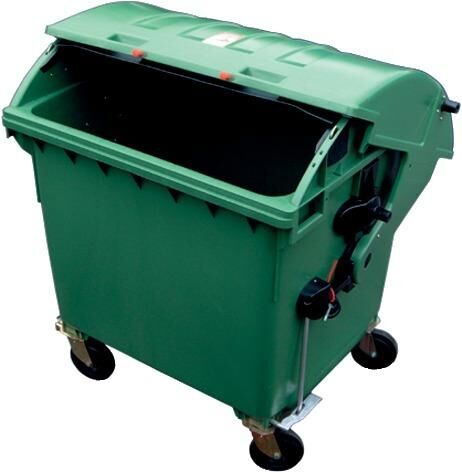 OPV Müllcontainer Kunststoff 1100 Liter mit Runddeckel grün Produktbild OPV Müllcontainer Kunststoff 1100 Liter mit Runddeckel grün