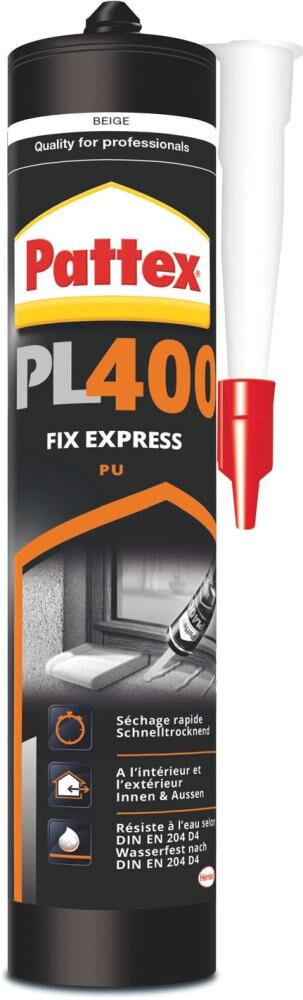 Pattex Klebstoff PL 400 PU Express Kleber 300 ml holzton-hell Produktbild Pattex Klebstoff PL 400 PU Express Kleber 300 ml holzton-hell