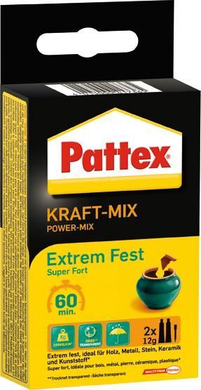 Pattex Kraftmix Extrem Fest 2 Komponenten Epoxidharz Tube mit 2 x 11 ml Produktbild Pattex Kraftmix Extrem Fest 2 Komponenten Epoxidharz Tube mit 2 x 11 ml