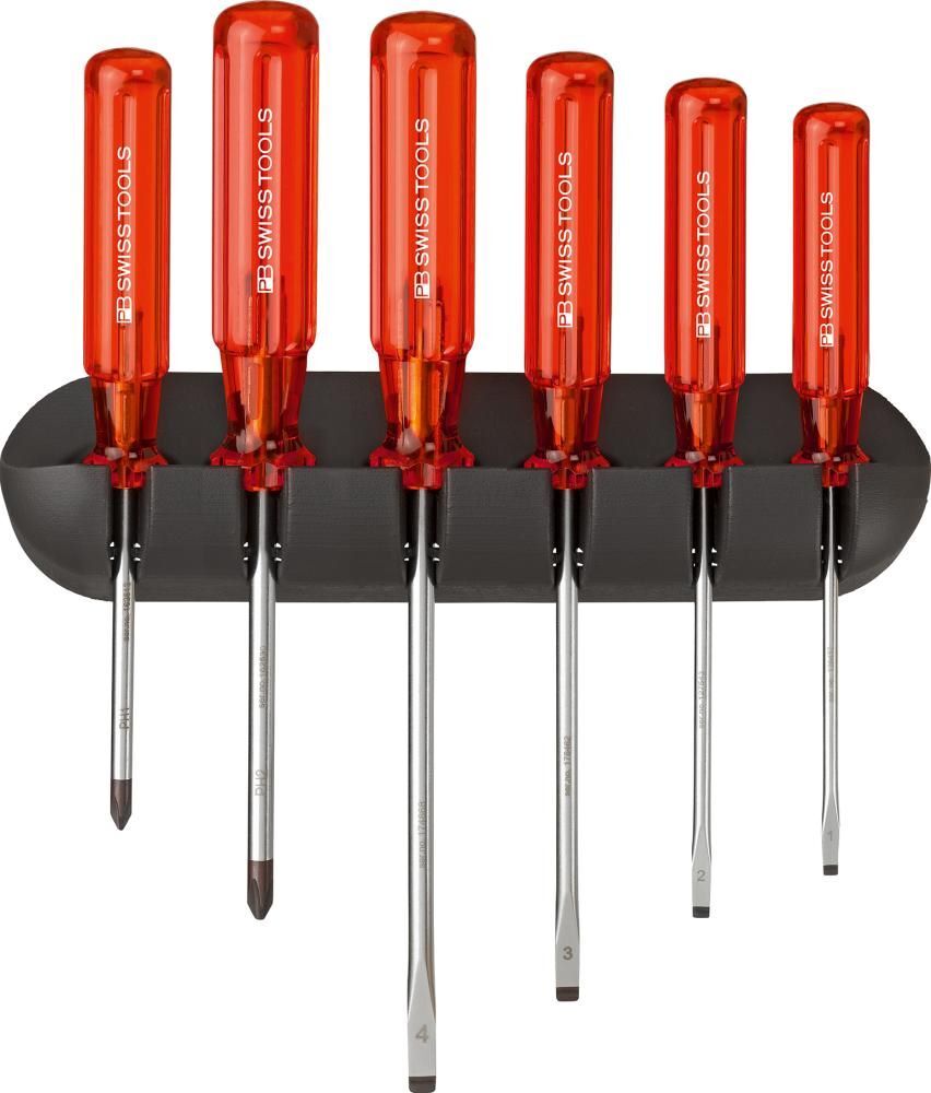 PB Swiss Tools Schraubendreher Satz 6 teilig Schlitz PH im Wandhalter Classic Produktbild PB Swiss Tools Schraubendreher Satz 6 teilig Schlitz PH im Wandhalter Classic