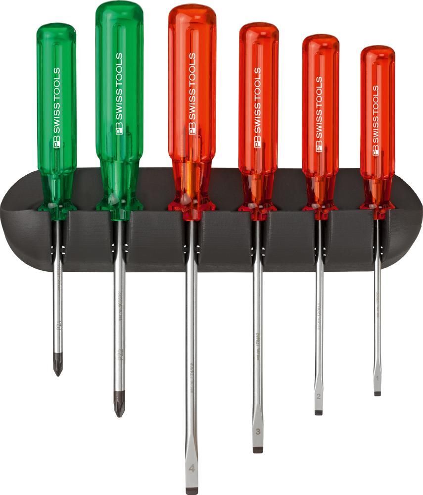 PB Swiss Tools Schraubendreher Satz 6 teilig Schlitz PZ im Wandhalter Classic Produktbild PB Swiss Tools Schraubendreher Satz 6 teilig Schlitz PZ im Wandhalter Classic