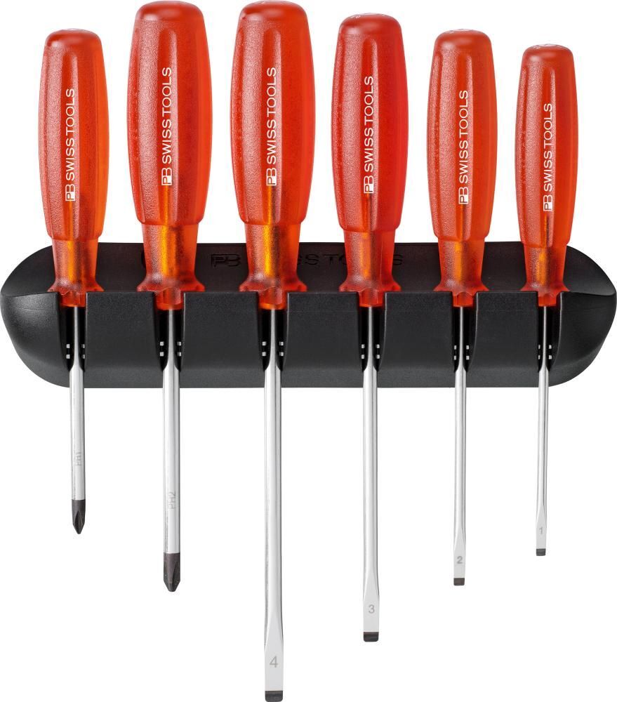 PB Swiss Tools Schraubendreher Satz für 2 Kreuzschlitz 4 Schlitz Schrauben 6-teilig Produktbild PB Swiss Tools Schraubendreher Satz für 2 Kreuzschlitz 4 Schlitz Schrauben 6-teilig