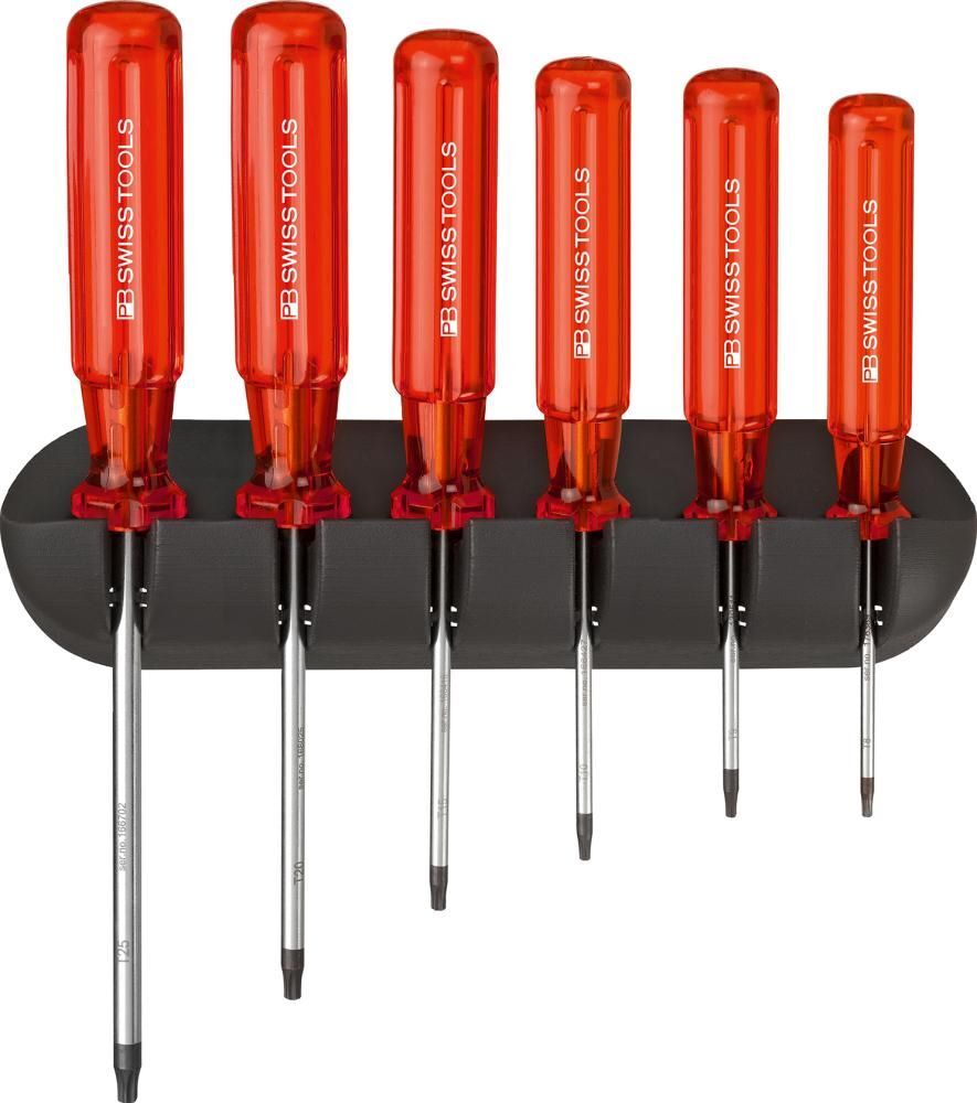 PB Swiss Tools Schraubendreher Satz 6 teilig Torx im Wandhalter Classic Produktbild PB Swiss Tools Schraubendreher Satz 6 teilig Torx im Wandhalter Classic