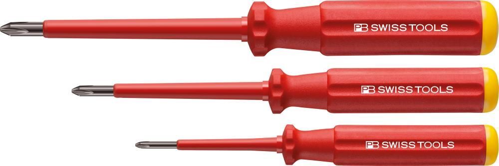 PB Swiss Tools Schraubendreher Satz mit Kreuzschlitz VDE 3 teilig PH Classic