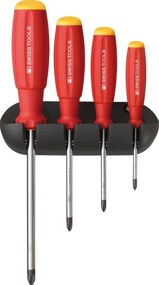PB Swiss Tools Schraubendreher Satz 4 teilig PH im Wandhalter Kreuzschlitz Produktbild PB Swiss Tools Schraubendreher Satz 4 teilig PH im Wandhalter Kreuzschlitz