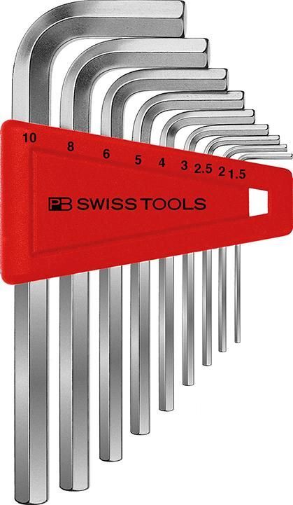 PB Swiss Tools Winkelschraubendreher-Satz für 6-kant verchromt 9-teilig Produktbild PB Swiss Tools Winkelschraubendreher-Satz für 6-kant verchromt 9-teilig