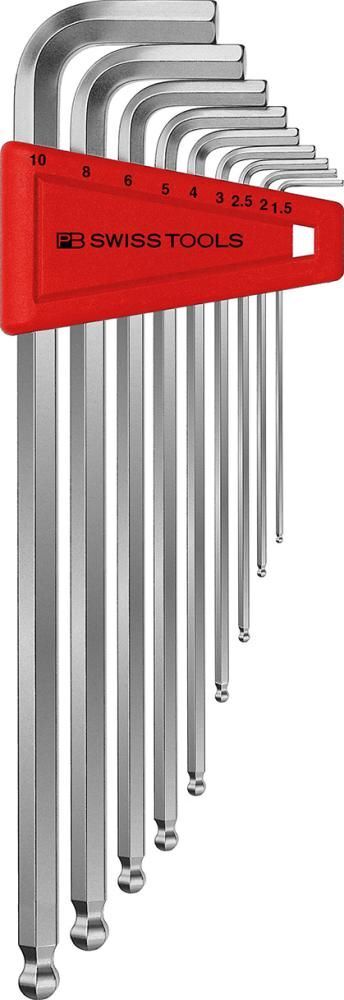 PB Swiss Tools Winkelschraubendreher-Satz für 6-kant mit Kugelkopf 9 teilig 1,5 - 10 mm lang Produktbild PB Swiss Tools Winkelschraubendreher-Satz für 6-kant mit Kugelkopf 9 teilig 1,5 - 10 mm lang