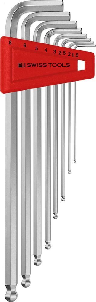 PB Swiss Tools Winkelschraubendreher-Satz für 6-kant mit Kugelkopf 8-teilig 1,5 - 8 mm lang Produktbild PB Swiss Tools Winkelschraubendreher-Satz für 6-kant mit Kugelkopf 8-teilig 1,5 - 8 mm lang