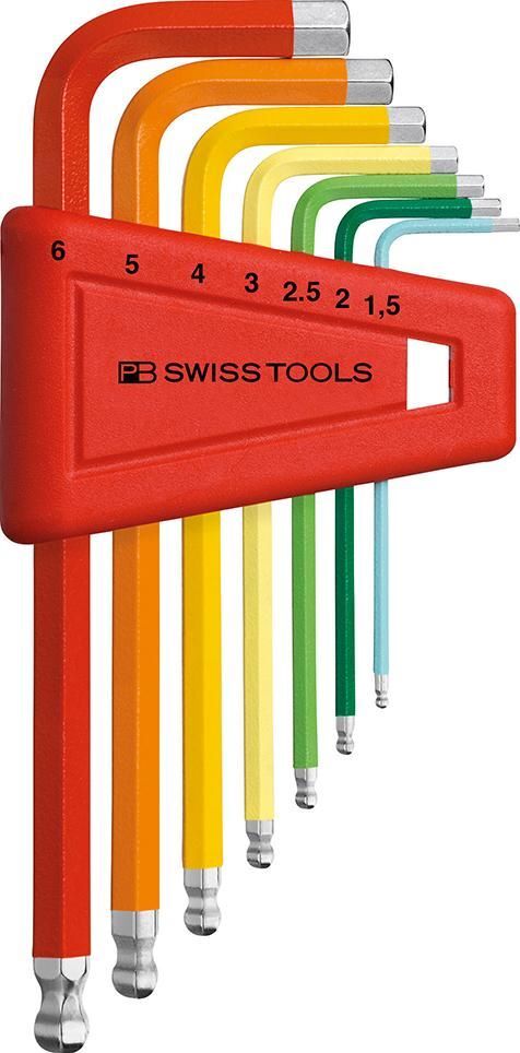 PB Swiss Tools Winkelschraubendreher-Satz für 6-kant mit Farbcodierung 7-teilig 1,5 - 6 mm Produktbild PB Swiss Tools Winkelschraubendreher-Satz für 6-kant mit Farbcodierung 7-teilig 1,5 - 6 mm