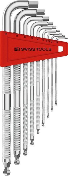 PB Swiss Tools Winkelschraubendreher-Satz für 6-kant mit Kugelkopf lang 1,5 - 10 mm 9-teilig Produktbild PB Swiss Tools Winkelschraubendreher-Satz für 6-kant mit Kugelkopf lang 1,5 - 10 mm 9-teilig