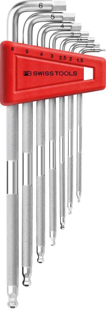 PB Swiss Tools Winkelschraubendreher-Satz für 6-kant mit Kugelkopf lang 1,5 - 6 mm Produktbild PB Swiss Tools Winkelschraubendreher-Satz für 6-kant mit Kugelkopf lang 1,5 - 6 mm