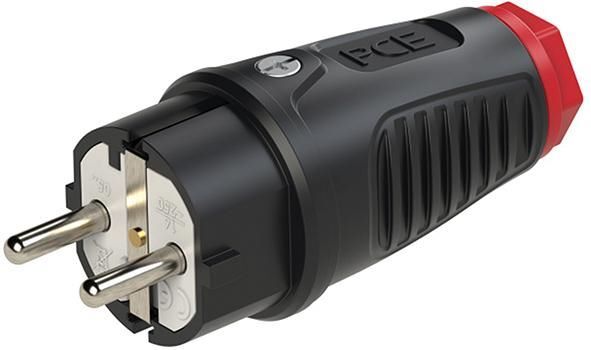 PCE Schutzkontaktstecker IP54 Gummi 16A 250V AC 3 polig Produktbild PCE Schutzkontaktstecker IP54 Gummi 16A 250V AC 3 polig