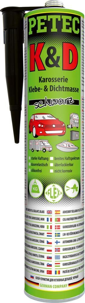 Petec Klebstoff Dichtmasse schwarz Kartusche mit 310 ml Produktbild Petec Klebstoff Dichtmasse schwarz Kartusche mit 310 ml