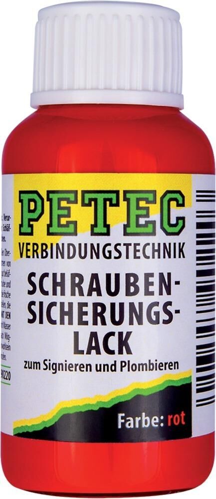 Petec Schraubensicherungslack rot Flasche mit 20 ml Produktbild Petec Schraubensicherungslack rot Flasche mit 20 ml