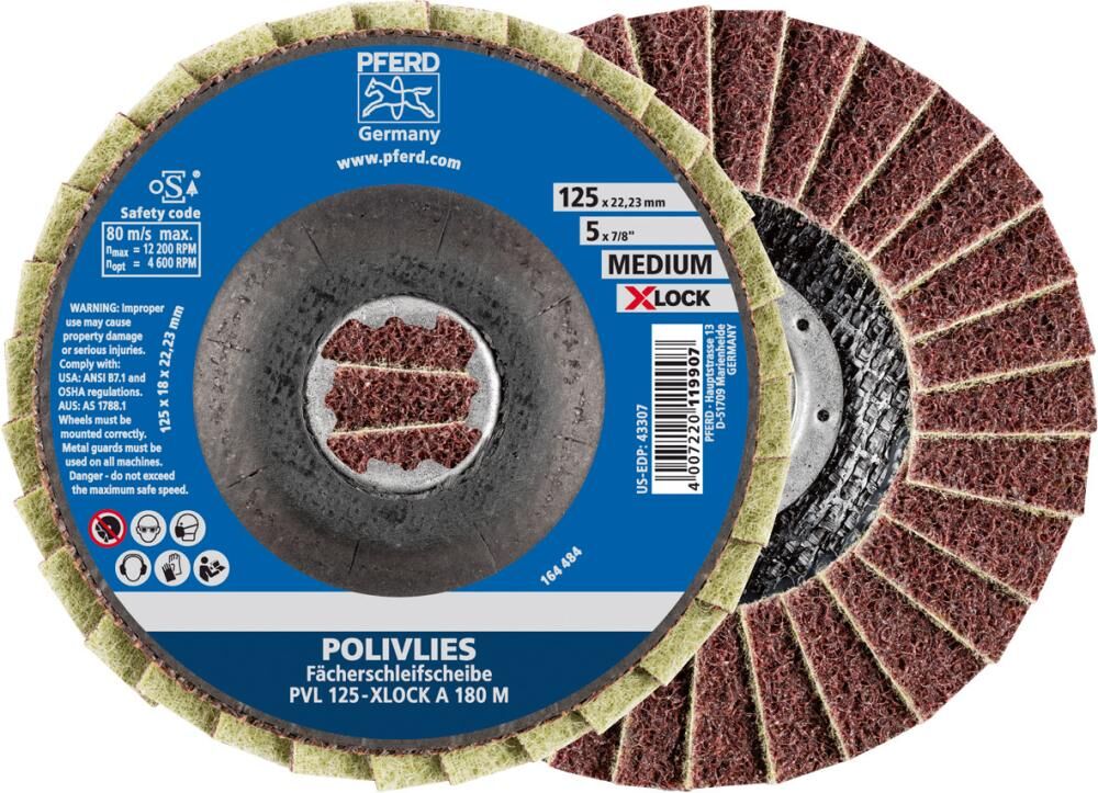 Pferd Polivliesscheibe X-Lock PVL A 125 mm 180 mittel Produktbild Pferd Polivliesscheibe X-Lock PVL A 125 mm 180 mittel