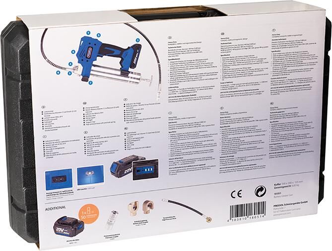 Pressol Akku Fettpresse 20V 2Ah für Kartuschen 400g 500ccm Produktbild Pressol Akku Fettpresse 20V 2Ah für Kartuschen 400g 500ccm bild 4