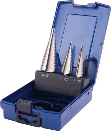 PTG Universal Stufenbohrer Satz HSS 4 bis 30 mm Produktbild PTG Universal Stufenbohrer Satz HSS 4 bis 30 mm