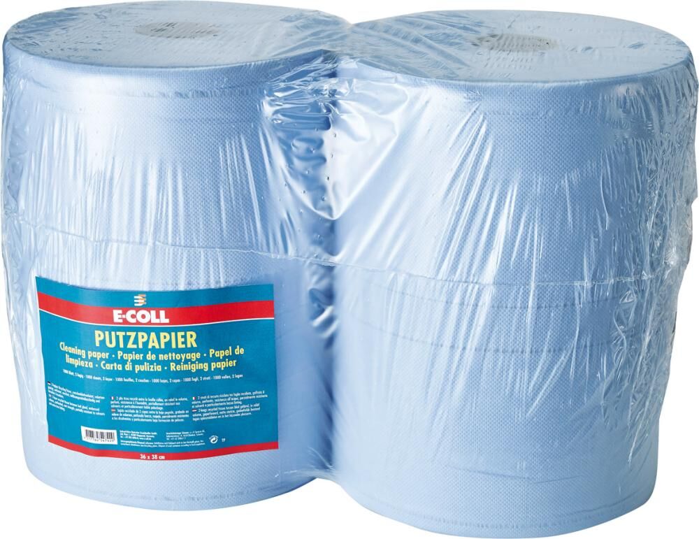 E-Coll Putzpapier blau 2-lagig 1000 Blatt 38 x 36 cm Produktbild E-Coll Putzpapier blau 2-lagig 1000 Blatt 38 x 36 cm