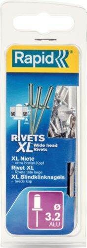 Rapid Blindniete Flachrundkopf 3,2 x 8 mm Pack mit 50 Stück Produktbild Rapid Blindniete Flachrundkopf 3,2 x 8 mm Pack mit 50 Stück