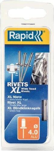 Rapid Blindniete Flachrundkopf 4,0 x 10 mm Pack mit 50 Stück Produktbild Rapid Blindniete Flachrundkopf 4,0 x 10 mm Pack mit 50 Stück