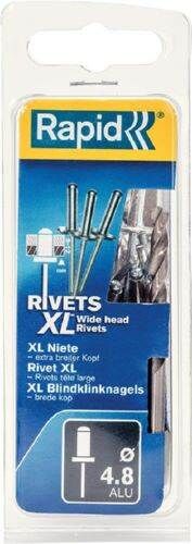 Rapid Blindniete Flachrundkopf 4,8 x 12 mm Pack mit 40 Stück Rapid Blindniete Flachrundkopf 4,8 x 12 mm Pack mit 40 Stück