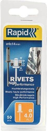 Rapid Blindniete Universal 4,0 x 14 mm Pack mit 50 Stück Produktbild Rapid Blindniete Universal 4,0 x 14 mm Pack mit 50 Stück