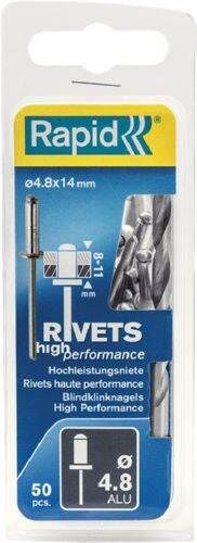 Rapid Blindniete Universal 4,8 x 14 mm Pack mit 50 Stück Produktbild Rapid Blindniete Universal 4,8 x 14 mm Pack mit 50 Stück