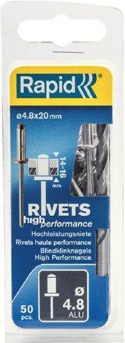 Rapid Blindniete Universal 4,8 x 20 mm Pack mit 50 Stück Produktbild Rapid Blindniete Universal 4,8 x 20 mm Pack mit 50 Stück