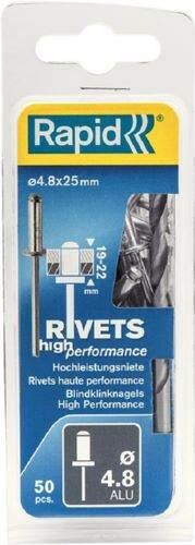 Rapid Blindniete Universal 4,8 x 25 mm Pack mit 50 Stück Produktbild Rapid Blindniete Universal 4,8 x 25 mm Pack mit 50 Stück