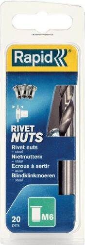 Rapid Blindnietmuttern Stahl M6 Pack mit 20 Stück Produktbild Rapid Blindnietmuttern Stahl M6 Pack mit 20 Stück