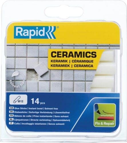 Rapid Klebestick für Sanitär 12 x 94 mm saniweiß Pack mit 14 Stück Produktbild Rapid Klebestick für Sanitär 12 x 94 mm saniweiß Pack mit 14 Stück