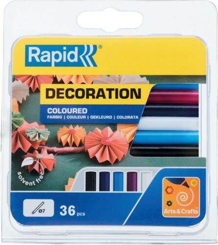 Rapid Klebesticks Klassik 7 x 90 mm farbig Pack mit 36 Stück Rapid Klebesticks Klassik 7 x 90 mm farbig Pack mit 36 Stück