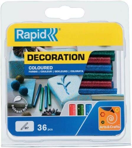 Rapid Klebesticks Heißklebepistole 7 x 90 mm farbig glitzer 36 Stück