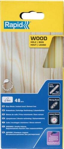 Rapid Klebesticks Holz 12 x 190 mm Pack mit 48 Stück Produktbild Rapid Klebesticks Holz 12 x 190 mm Pack mit 48 Stück
