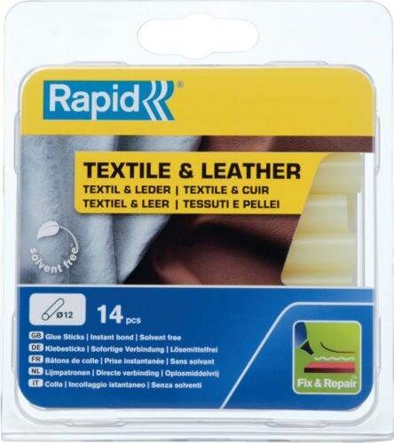 Rapid Klebesticks Textil und Leder 12 x 94 mm Pack mit 14 Stück Rapid Klebesticks Textil und Leder 12 x 94 mm Pack mit 14 Stück