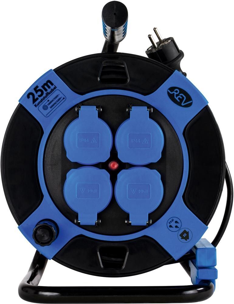 REV Kabeltrommel kompakt 25 meter H05VV-F 3G1,5 Kunststoff Produktbild REV Kabeltrommel kompakt 25 meter H05VV-F 3G1,5 Kunststoff