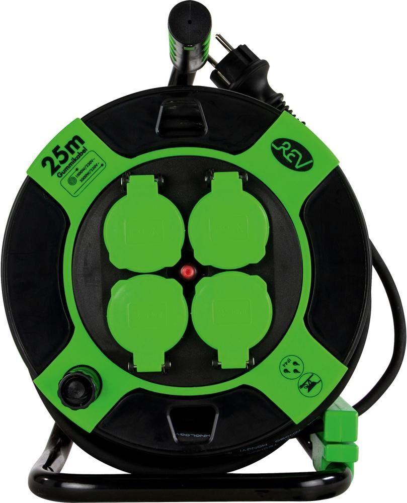 REV Kabeltrommel 25 meter 4-fach IP 44 H05RR-F 3G1,5 Produktbild REV Kabeltrommel 25 meter 4-fach IP 44 H05RR-F 3G1,5