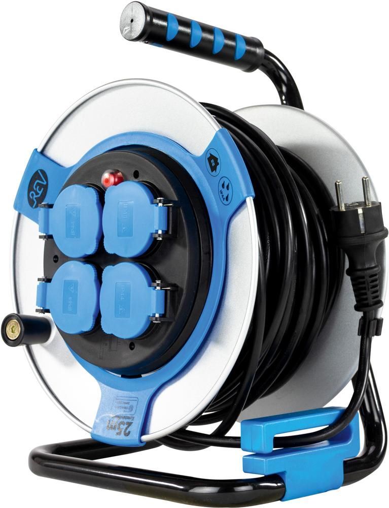 REV Kabeltrommel 25 meter Stahl IP44 4-fach H05VV-F 3G1,5 Produktbild REV Kabeltrommel 25 meter Stahl IP44 4-fach H05VV-F 3G1,5 bild 3