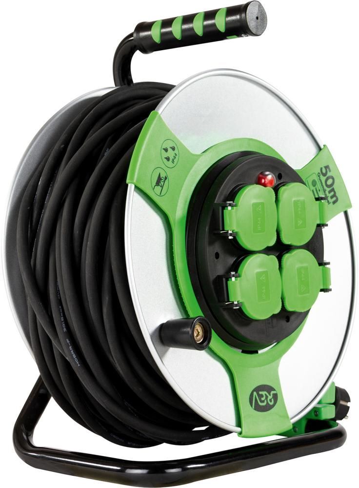 REV Kabeltrommel 25 meter Stahl IP44 4-fach H05RR-F 3G1,5 Produktbild REV Kabeltrommel 25 meter Stahl IP44 4-fach H05RR-F 3G1,5 bild 2