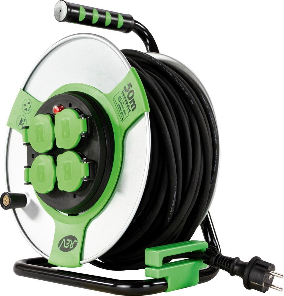 REV Kabeltrommel 50 meter Stahl IP44 4-fach H05RR-F 3G1,5 Produktbild REV Kabeltrommel 50 meter Stahl IP44 4-fach H05RR-F 3G1,5 bild 3